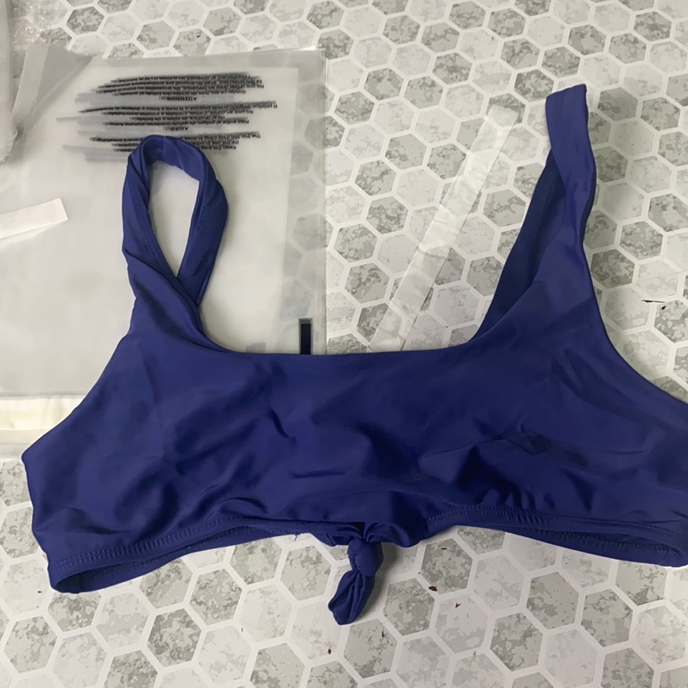 No Boundaries Large Navy Blue Swimsuit Bikini Top